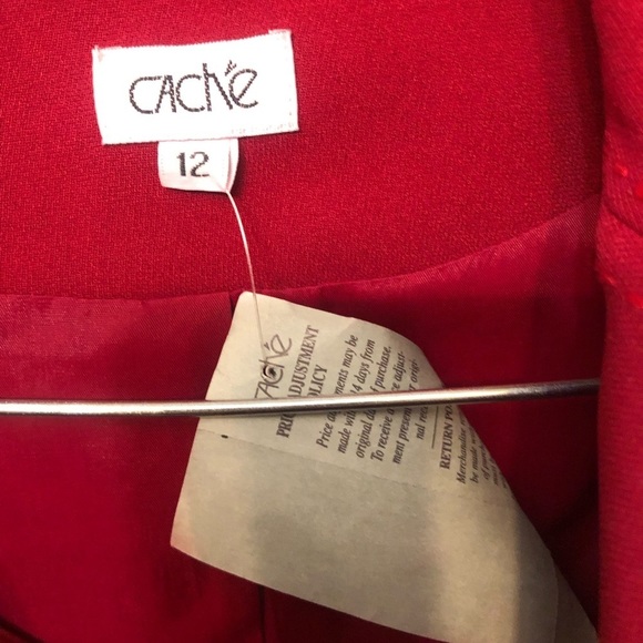 Cache size 12 sexy red formal suit wide leg flat front pants thigh high slit - Picture 7 of 11